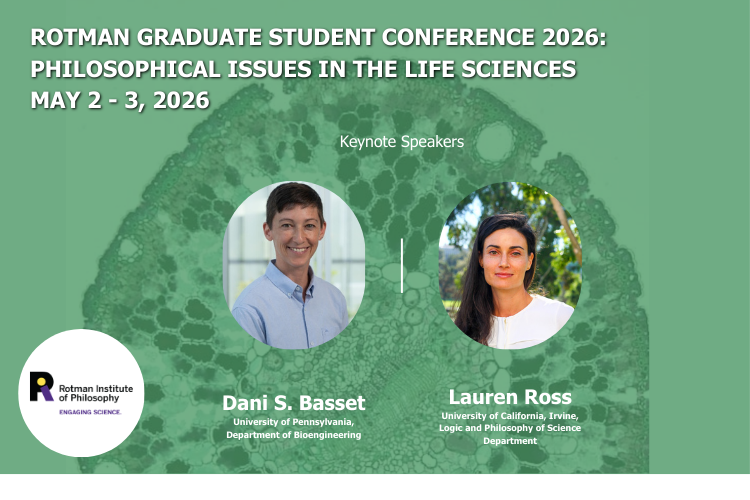 poster  - RGSC 2026, green cell and pictures of speakers Lauren Ross and Dani S. Bassett