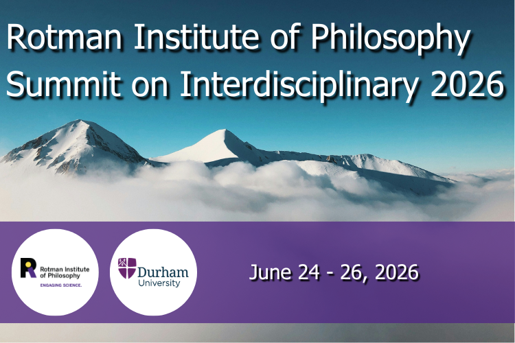 Banner with mountain summit in cloudy distance, title, dates, organizers