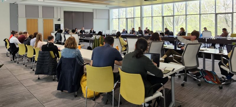 Dr. Dan Lizotte, Director of the Rotman Institute of Philosophy moderated a panel on the topic of ‘Integrating AI’ featuring panelists Dr. Bill Turkel, Dr. Joanna Redden, and Dr. Roy Eagleson